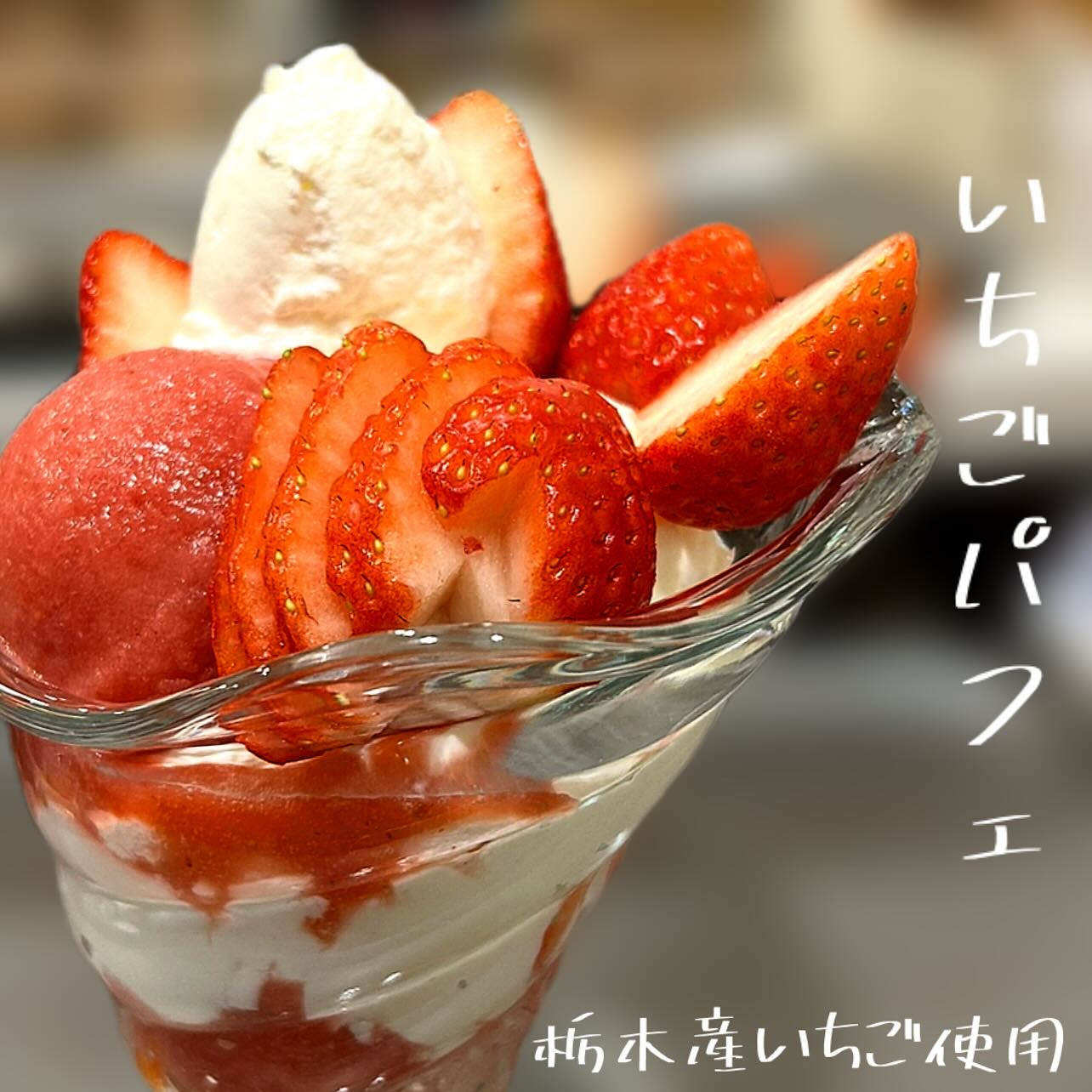 こんにちは です
この時期にしか味わえない
心ときめく苺スイーツ️
いかがでしょうか?
おすすめはボリューム満点︎
【いちごパフェ】です
栃木産の苺をご堪能ください♪
入荷状況により
とちおとめ・とちあいか使用いたします
とちおとめ
鮮やかな赤色で糖酸のバランスが良い
とちあいか
酸味が控えめで甘みが強く
果肉感がある
ぜひ🫶
