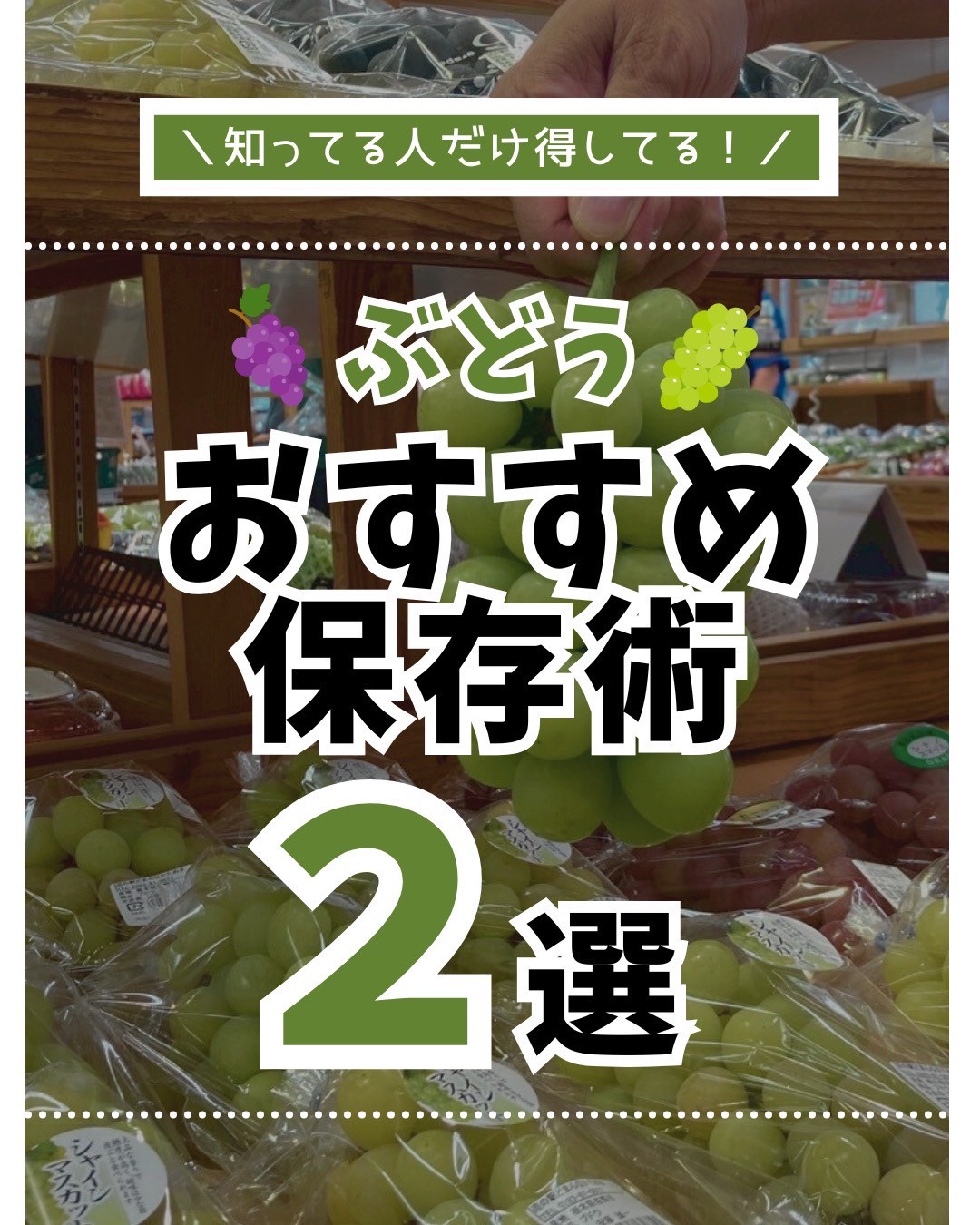 知ってる人だけ得してる！
秋の味覚といえばやっぱり「ぶどう」
でもせっかく買ったのに、気づいたらシワシワ…
なんて経験ありませんか？

今回はプロ直伝の
【ぶどうライフハック】をまとめました

 甘いぶどうの見分け方
 新聞紙で鮮度キープ術
 粒を外して冷凍→おやつシャーベットに
 ヨーグルトと合わせた簡単アレンジ

【スタッフオススメのレシピも公開】

ぶどう×モッツァレラ×生ハムのカプレーゼ

️ポイント
トマトの代わりにぶどうを使うと
甘じょっぱく爽やか
おしゃれな前菜なのでおもてなしにもGOOD️

保存しておけば、次に買った時すぐ試せます

━━━━━━━━━━━
@domannakatanuma
どまんなかたぬま（佐野市）で旬のぶどう販売中！
フォロー・保存で「今日どこ行く？」が解決