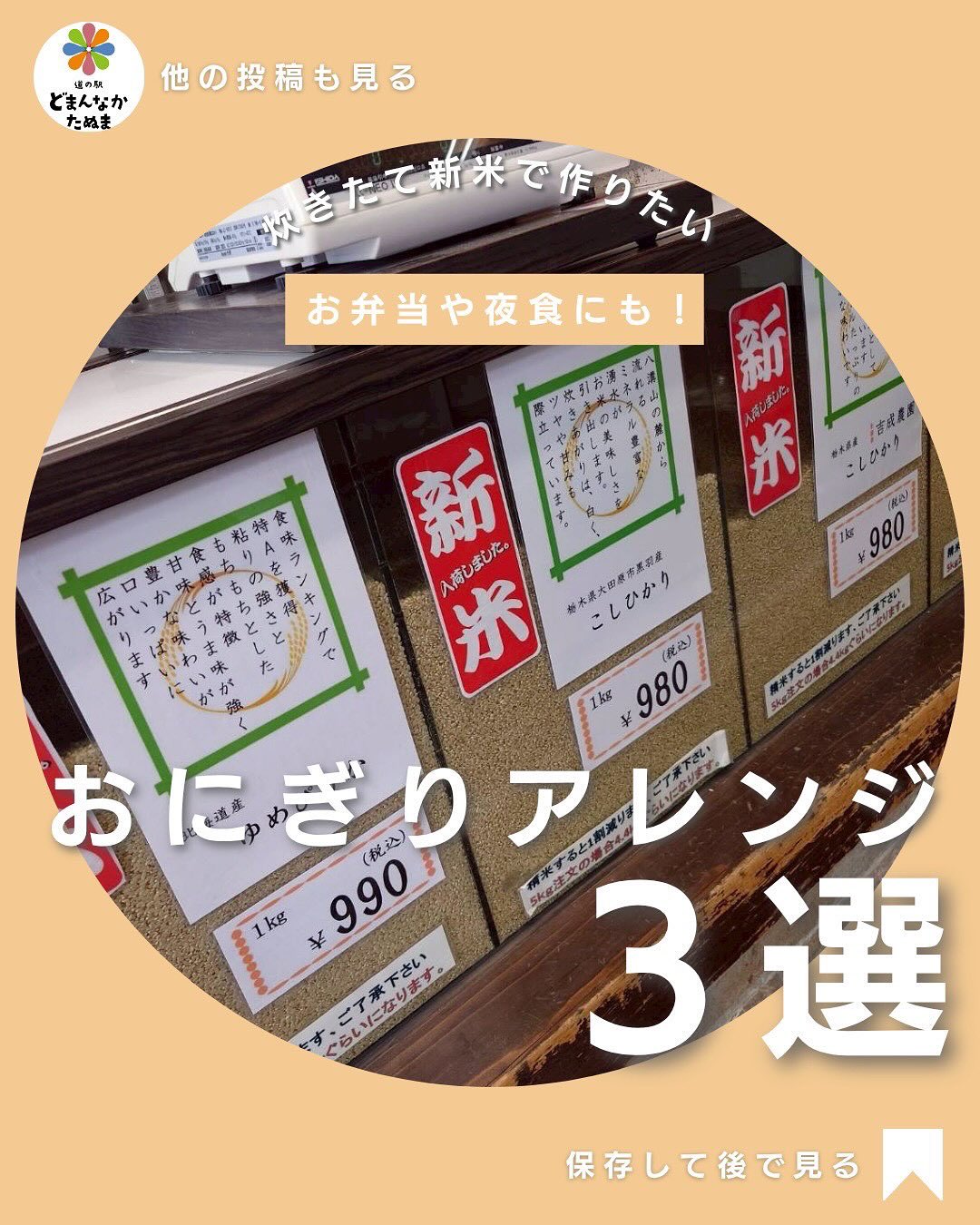 だいぶ秋も深まって来ました
週末はどうお過ごしでしょうか?
新店オープンした道のイタリア
タヌマンマもぜひ一度お試しください^_^
今回は「新米×簡単アレンジ3選」をご紹介!
炊きたての新米で作るおにぎりって、
なんでこんなに幸せなんだろう
焦がし味噌:香ばしくて食欲倍増
塩こんぶ:混ぜるだけでうま味爆発
チーズおかか:子どもも喜ぶ洋風アレンジ🧀
保存して“次の炊飯”でぜひ試してみてくださいね
で他の投稿もチェック