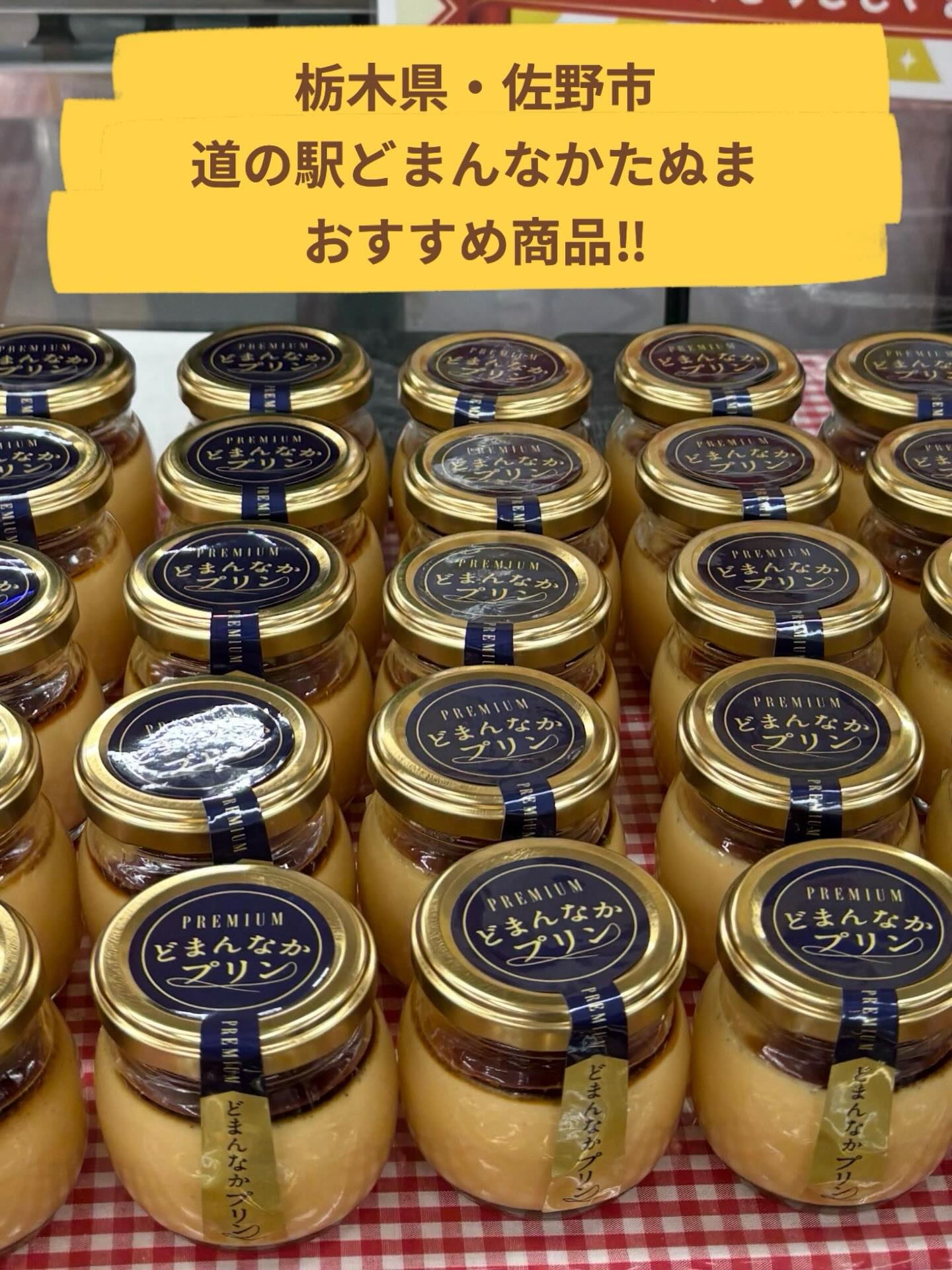 こんにちは︎ 
です️ 
道の駅どまんなかたぬまオリジナル商品
【プレミアムどまんなかプリン】
いかがでしょうか

素材にとことんこだわり
すべて手作業で丁寧にお作りしております！
是非ご賞味くださいませ 

販売場所
・朝採り館
・うまい食パン
・どまんなかカフェ
