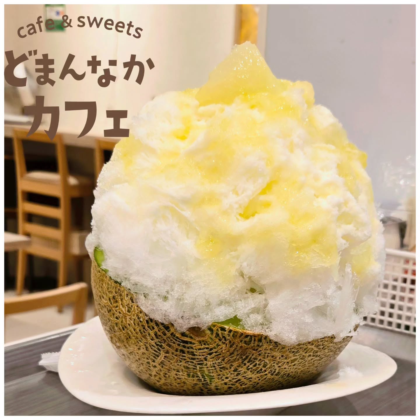 こんにちは！ です

ジューシーで甘いメロンがたくさん入荷したので
個数制限なしで『天然氷生メロン』ご提供しています
半分サイズのメロンの上にふわふわ天然氷のかき氷です。

この機会にぜひご利用ください
