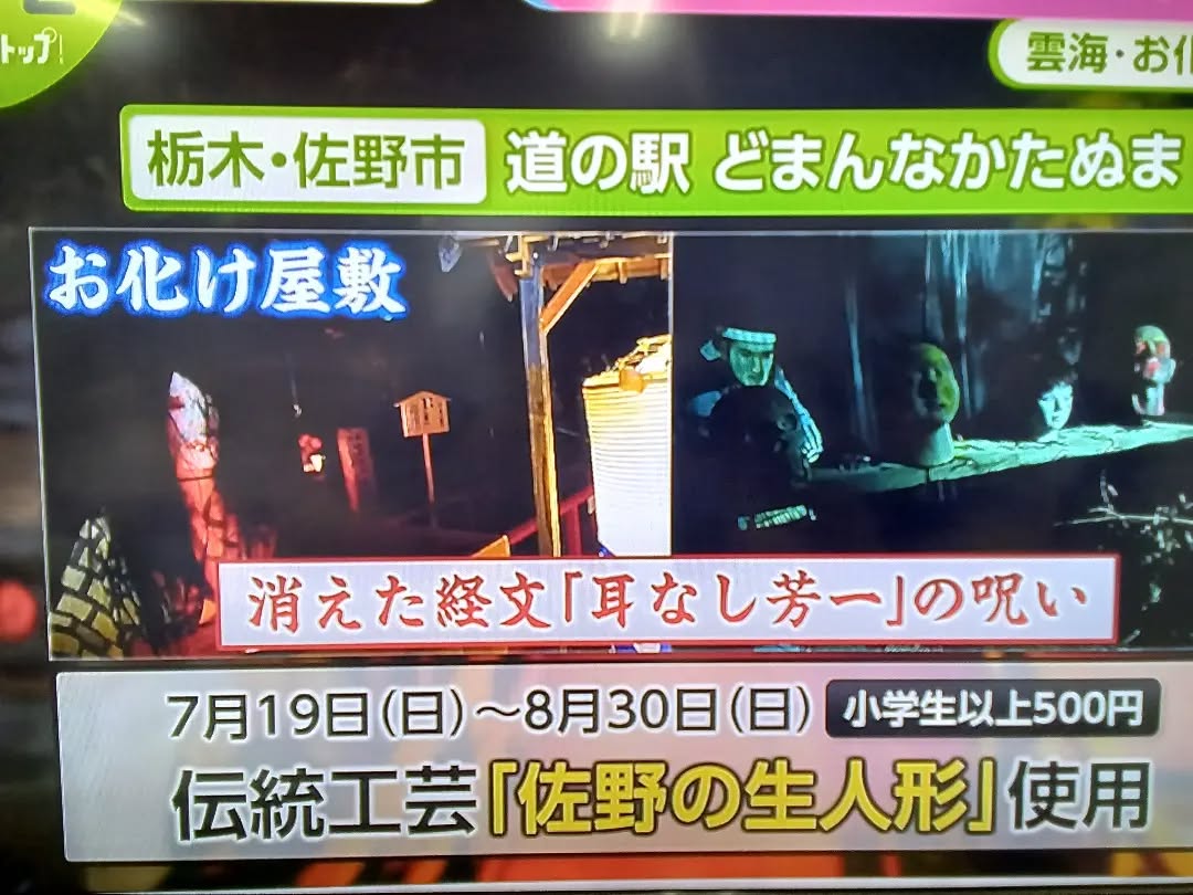 こんにちは！今日のフジテレビ️ノンストップの番組内で、開催中のお化け屋敷を放送していただけました
今月30日までの開催です。
10時から18時まで️
水曜日は、定休日になります！

＃どまんなかたぬま
＃お化け屋敷