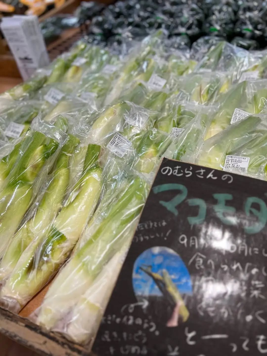 ◯
【マコモダケ】
今日から出荷されています！

この時期限定の【マコモダケ】
加熱すると甘みが増して美味しいので
炒めものや天ぷらなどがオススメです

名前はタケノコの仲間っぽいですが、
イネ科の食材です

本日、悪天候ですが
どまんなかたぬまは通常通り営業しております。

ご来店の際は、十分に注意していただき
お足元に気を付けてお越し下さいませ