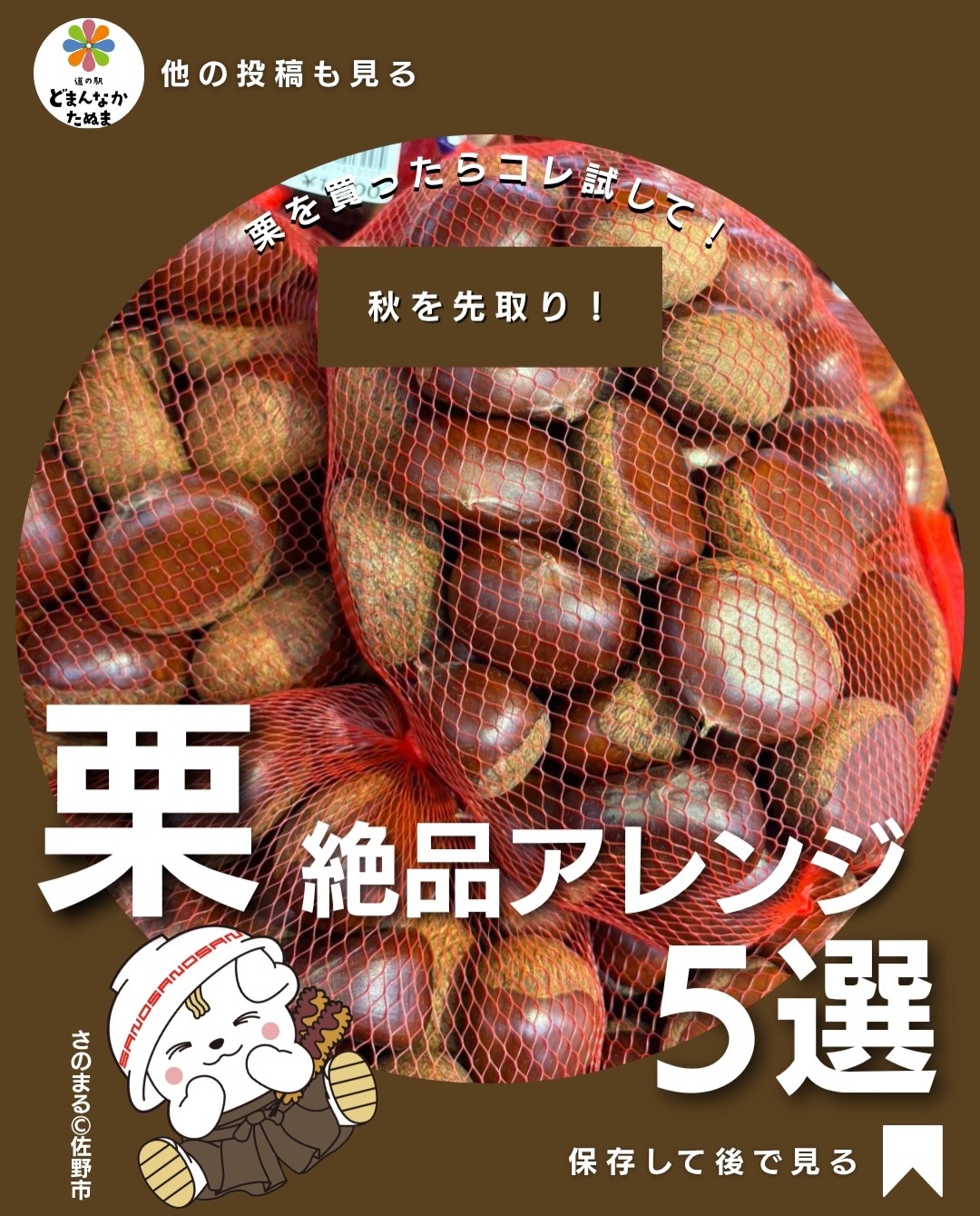 栗を見つけると秋を感じる。
でも「栗ごはん以外、何に使う？」ってなりませんか？

せっかく旬の栗を買ったなら、定番だけではもったいない！

実は栗のホクホク感と自然な甘みは、バター・しょうゆ・チーズ・ひき肉など、いつもの食材とも相性◎。

今回は難しい料理はナシ‍♀️

「焼く・混ぜる・炒める」くらいで作れる5品にしました。

晩ごはんなら「甘辛そぼろ」、あと一品なら「栗ポテサラ」。

晩酌なら「バター醤油」、子どもと食べるなら「チーズ焼き」、ちょっと甘いものが欲しくなったら「ハニーバター」。

その日の気分で選べるのがポイントです

栗が出回り始めると「秋が来たなぁ」と感じますよね。

でも今日作らなくても大丈夫。

スーパーや道の駅でおいしそうな栗を見つけた日のために、今のうちに保存しておいてください！

みなさんは栗といえば何を作りますか？
「栗ごはん以外でこんなの作るよ！」というアイデアもぜひコメントで教えてください